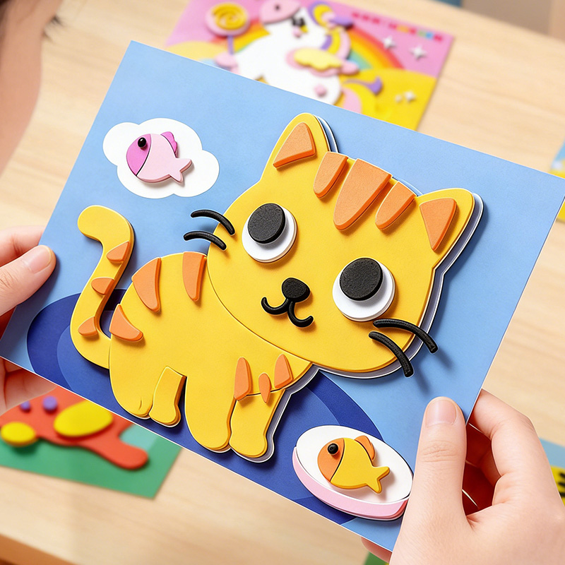 Children's 3D Stickers, 10 Ran - Science Toys Diy ulasan dan harga