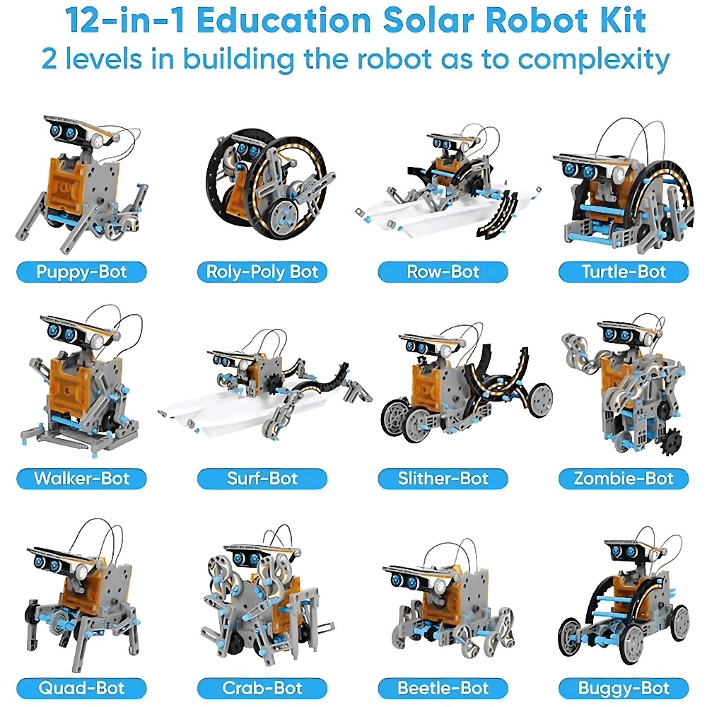 Solar Robot Building Blocks 12 - Science Toys Diy ulasan dan harga