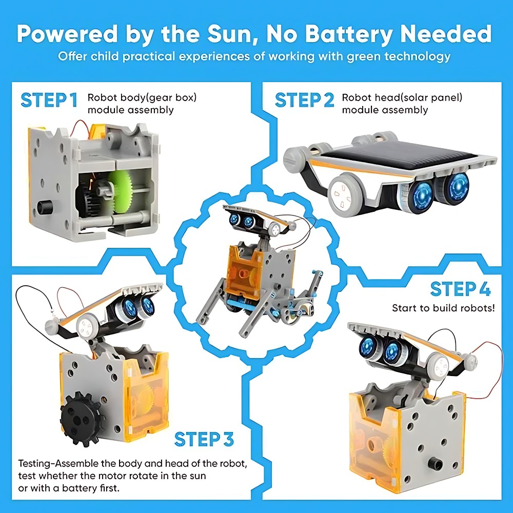 Solar Robot Building Blocks 12 - Science Toys Diy ulasan dan harga