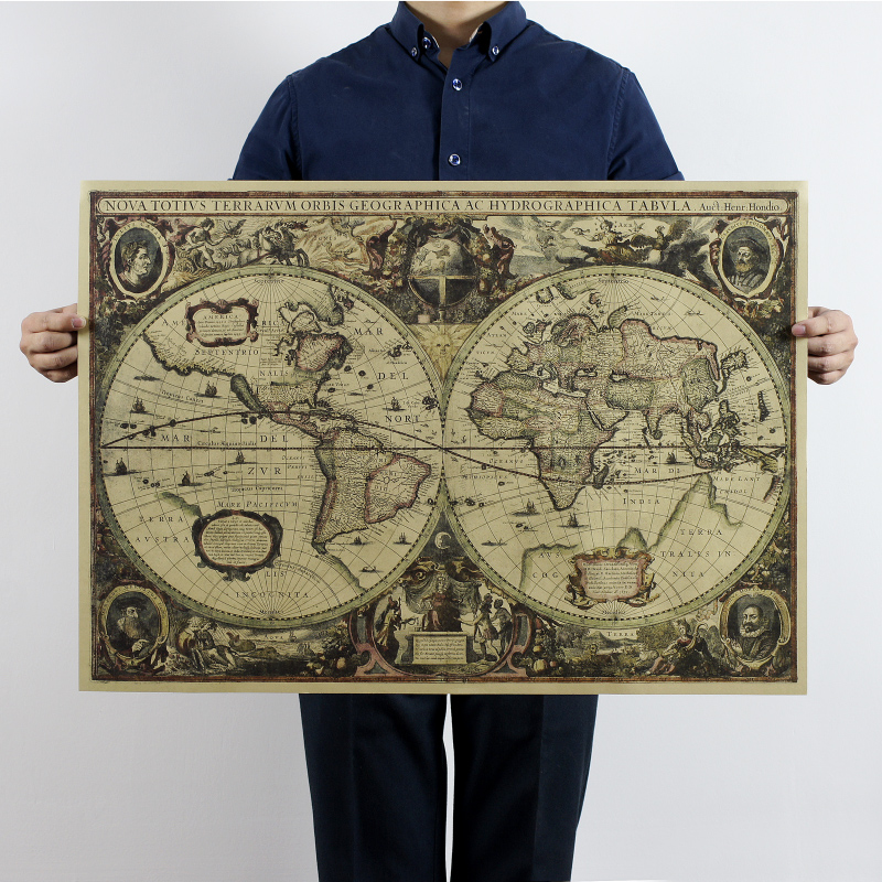 1641 old Nautical chart world  - Star Map Poster ulasan dan harga