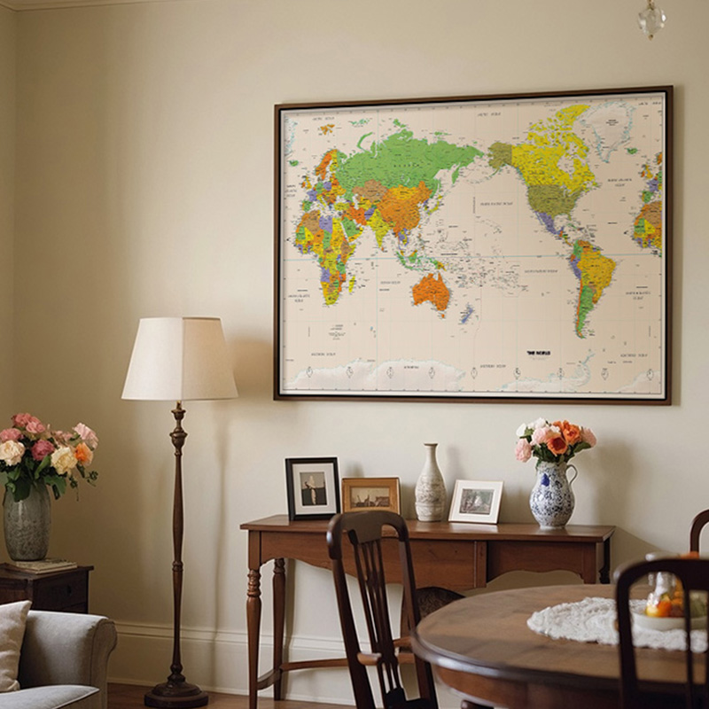 Wall Map,Polyester,World Map W - Star Map Poster ulasan dan harga