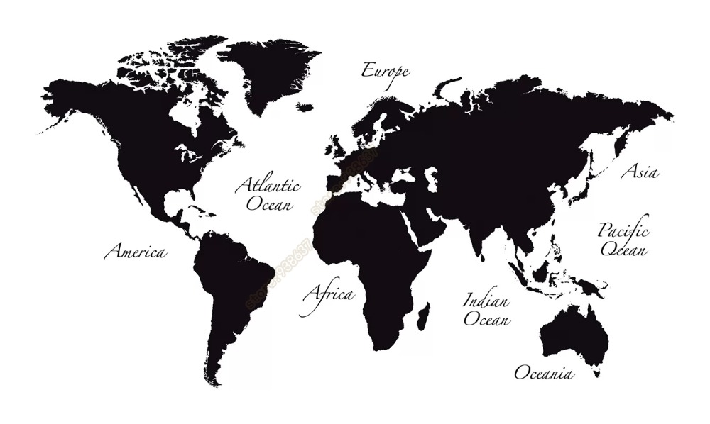 Large World Map Vinyl Wall Dec - Star Map Poster ulasan dan harga