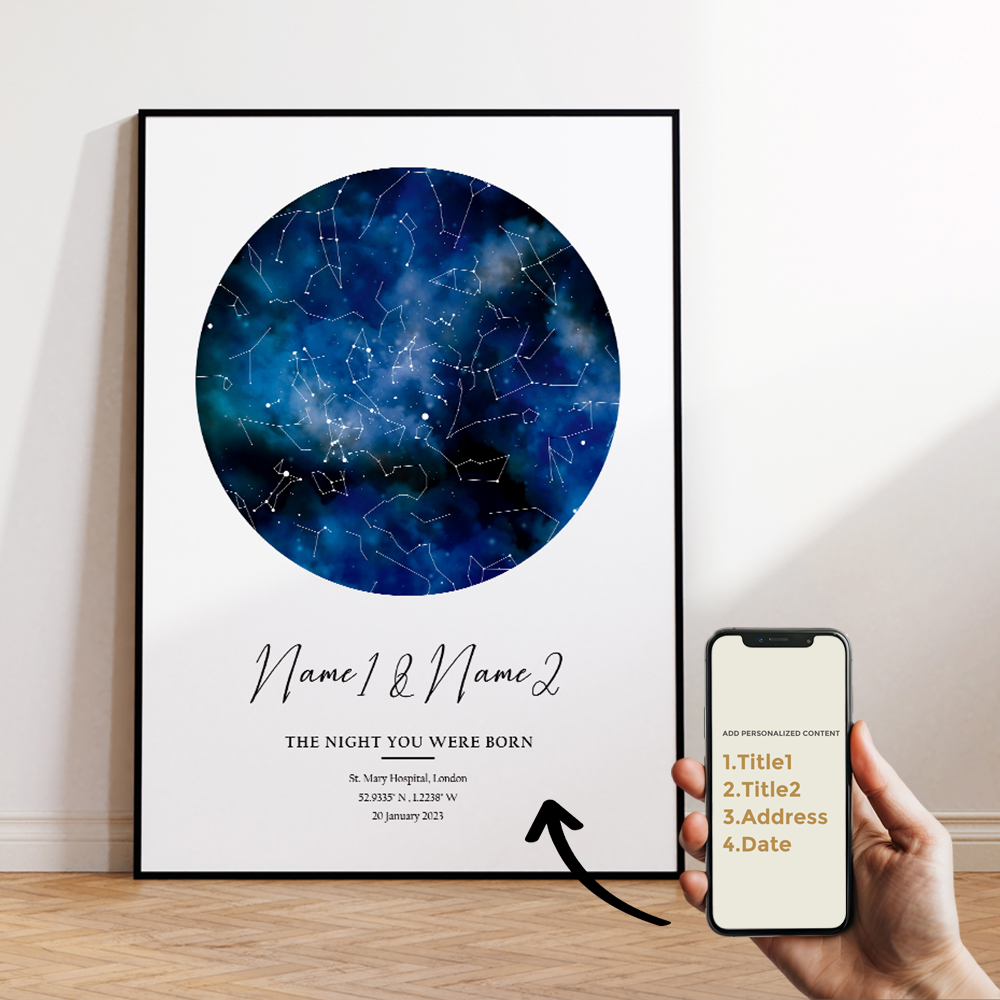 Modern Custom Personalized Nig - Star Map Poster ulasan dan harga