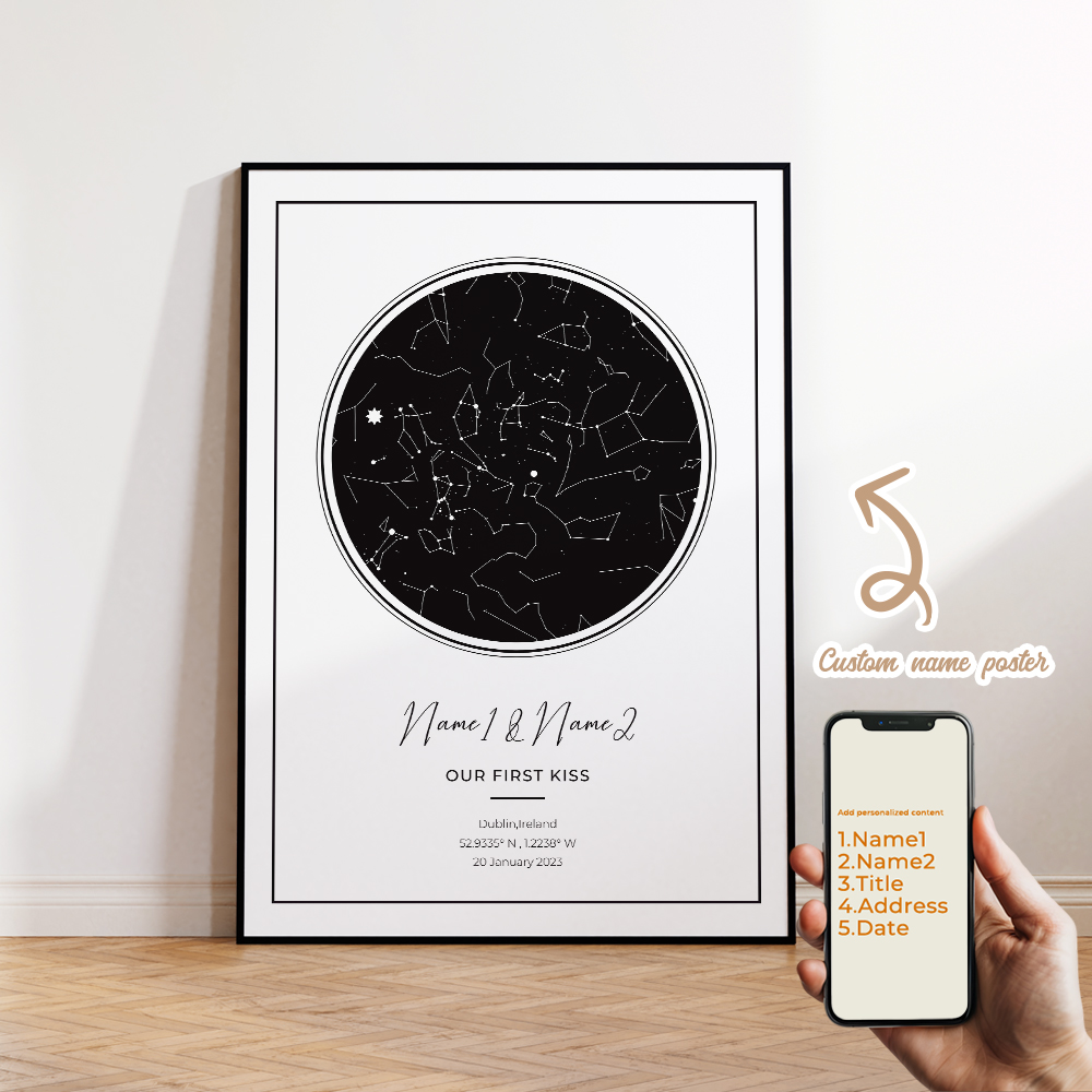 Modern Custom Personalized Nig - Star Map Poster ulasan dan harga