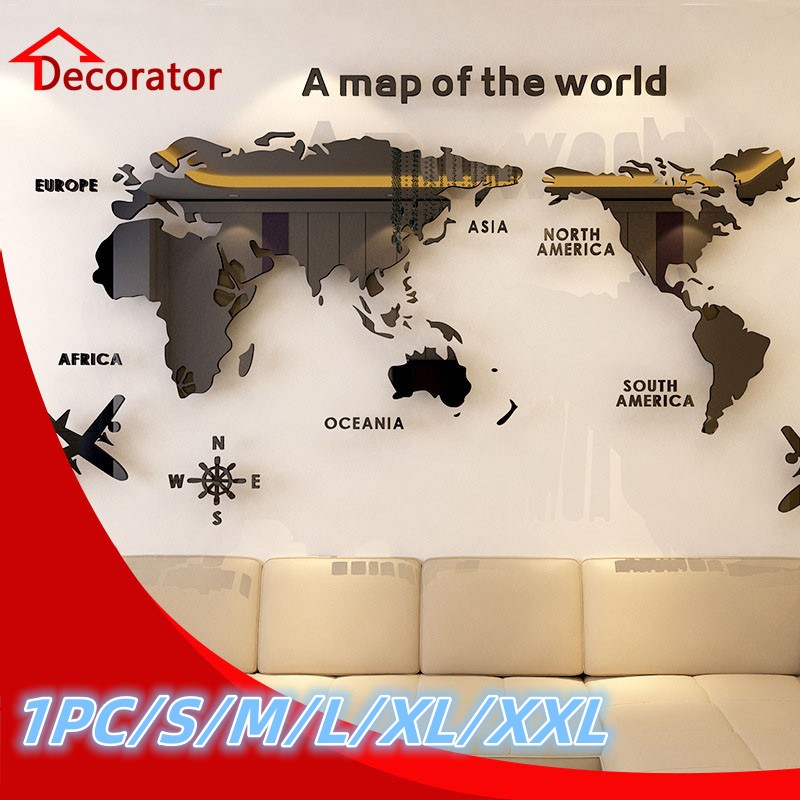 Nordic World Map Acrylic 3D Wa - Star Map Poster ulasan dan harga