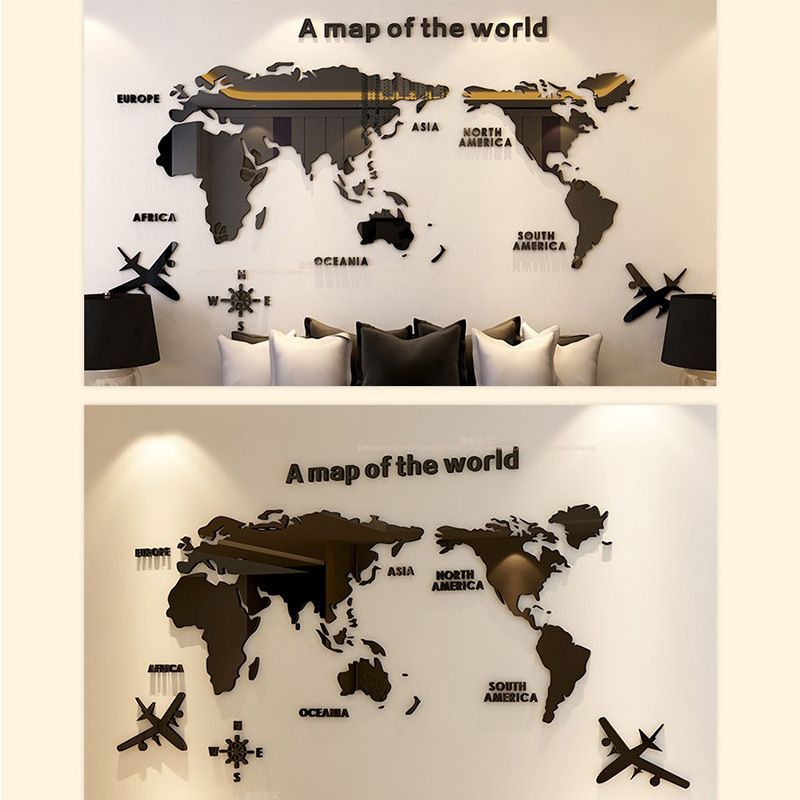 Nordic World Map Acrylic 3D Wa - Star Map Poster ulasan dan harga