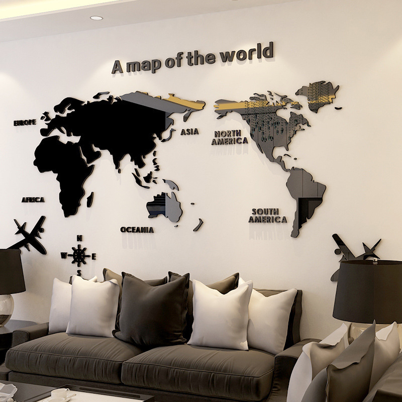 Nordic World Map Acrylic 3D Wa - Star Map Poster ulasan dan harga