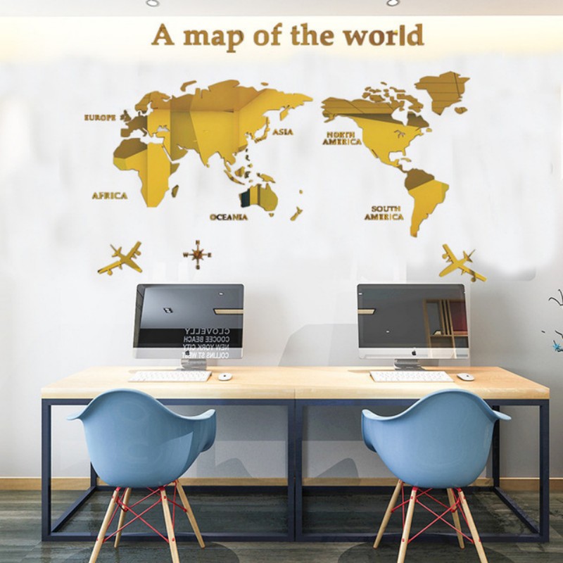 Nordic World Map Acrylic 3D Wa - Star Map Poster ulasan dan harga